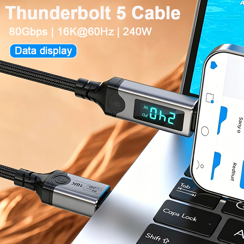 Home Security Robot - PD240W急速充電対応 Thunderbolt 5 USB Type-Cケーブル 80Gbpsデータ転送