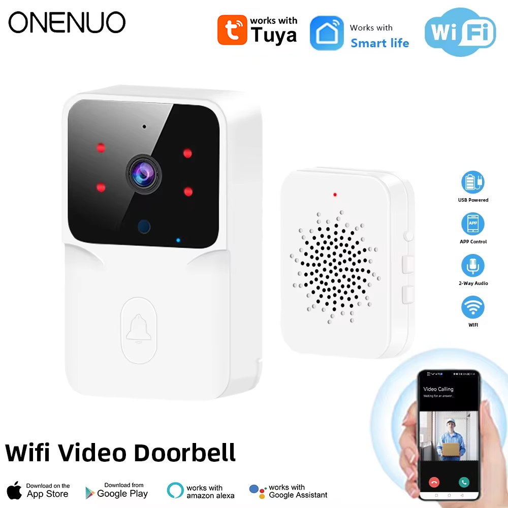 Tuya-Wifiビデオドアベル,ワイヤレス,HDカメラ,ア - Home Security Front Door Camera のレビューと価格